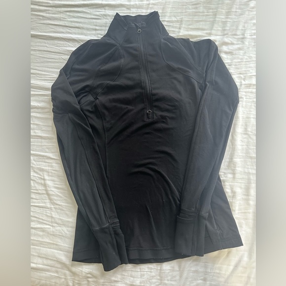 Lululemon Womens Yoga Half Zipper Pull Over Athletic Sweater Black Size 4 - Picture 1 of 9
